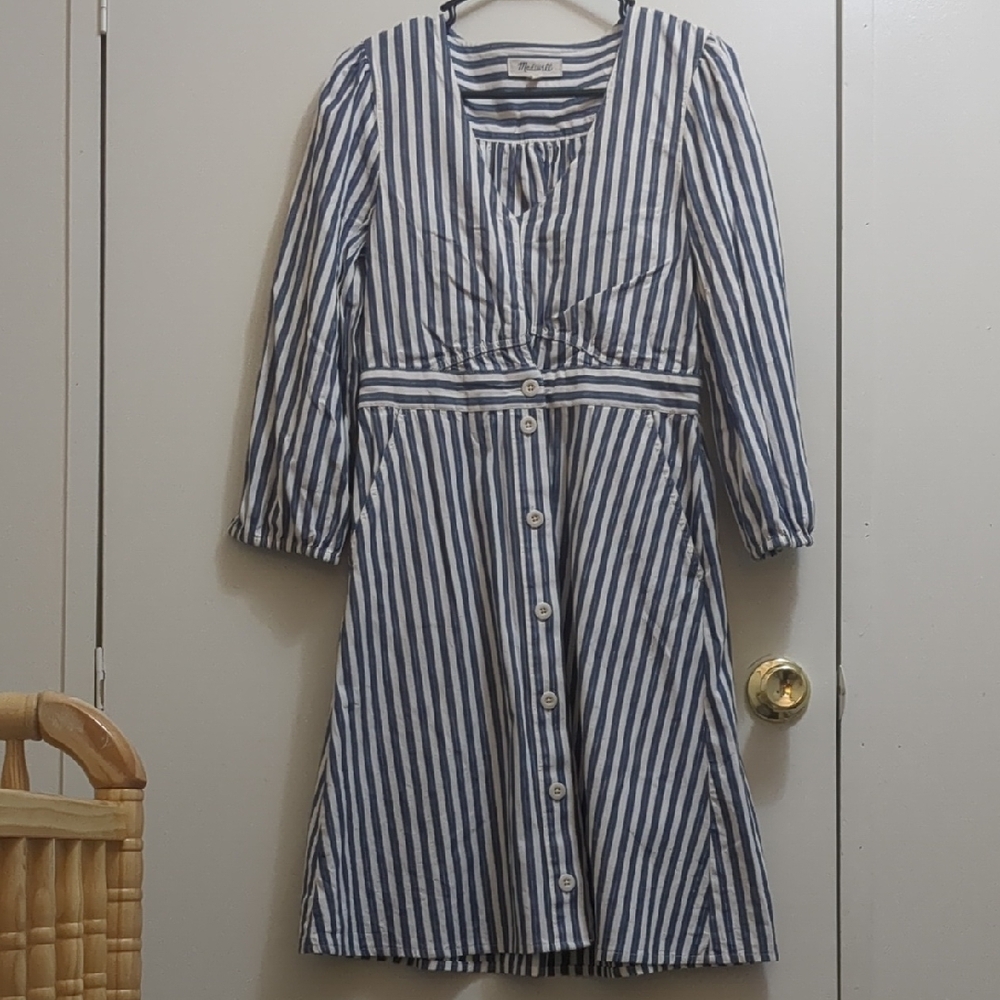 Mizzen+Main Blue Striped Dress
